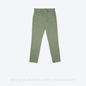 STRONG BOALT PIMA COTTON PANTS GREEN  Mens Flat Front Pants Size 36